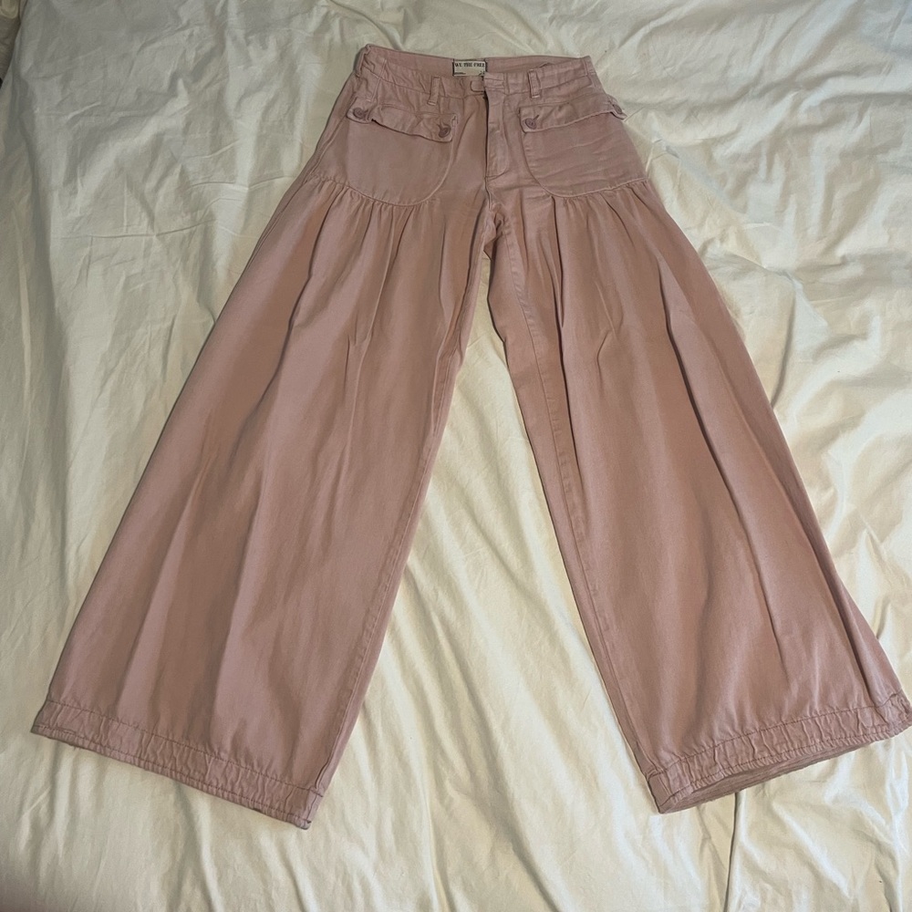 Free People Pink Baggy Jeans
